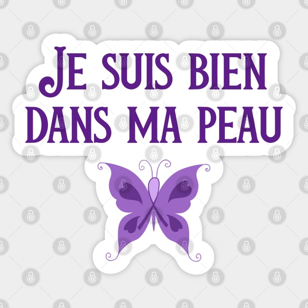 Inspirational Recovery Gift French Purple Ribbon Eating Disorder Gift Sticker by InnerMagic